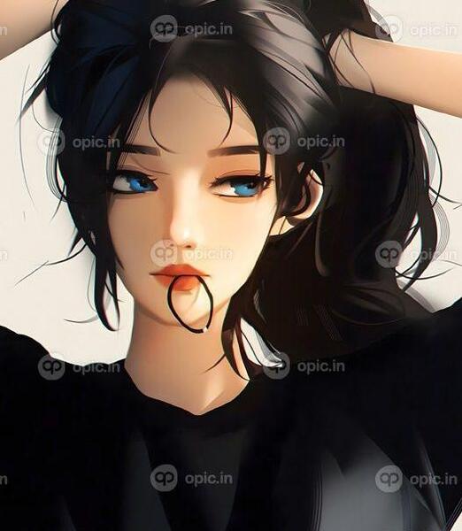 عکس انیمه آبی دختر
