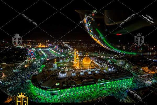 عکس با کیفیت از گنبد حرم حضرت ابوالفضل العباس ع
