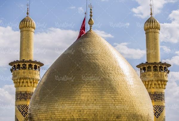 عکس گنبد و گلدسته حرم حضرت عباس