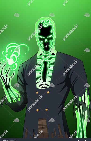 عکس اسکلت پرده سبز