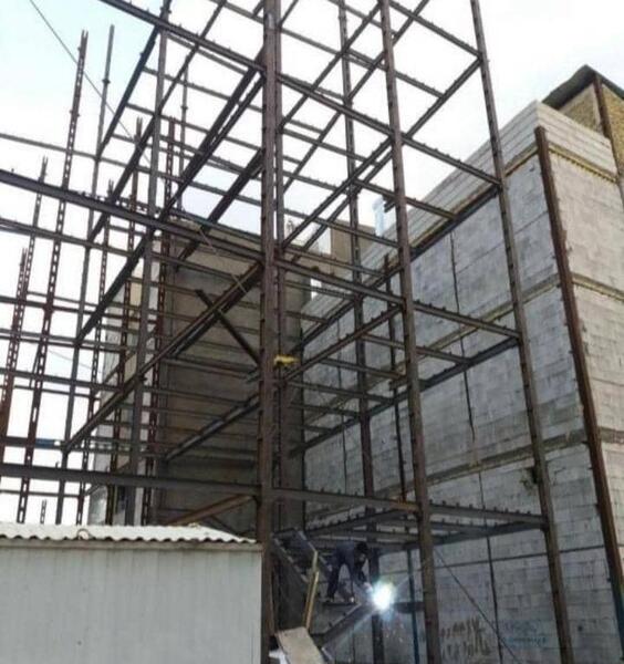 عکس جوشکاری اسکلت ساختمان