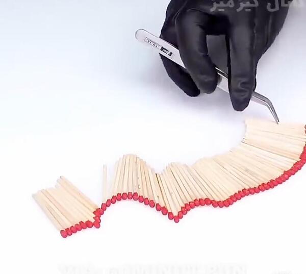 عکس اسکلت انسان با چوب کبریت
