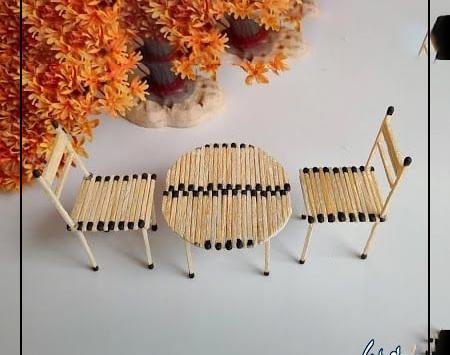 عکس کاردستی اسکلت با چوب کبریت