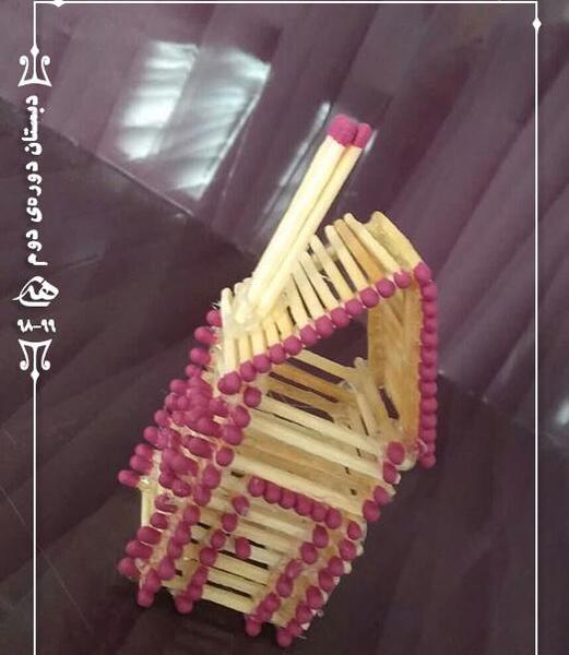 عکس کاردستی اسکلت با چوب کبریت