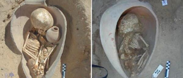 عکس اسکلت آدم در قبر