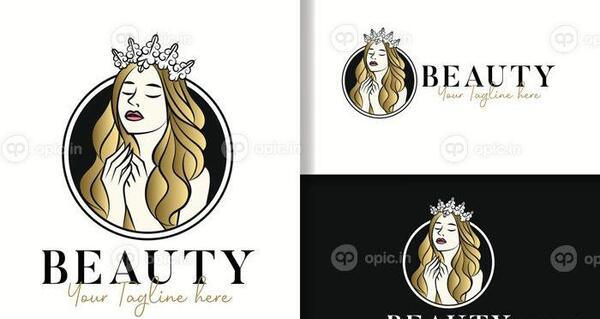 عکس لوگوی آرایشگاه زنانه طلایی
