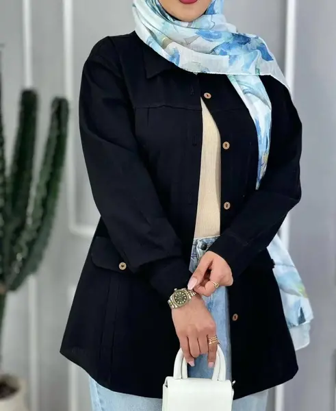 عکس مدل مانتو مشکی ساده کوتاه