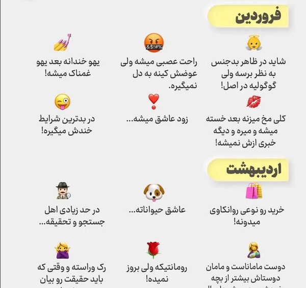 عکس شخصیت های ماه ها