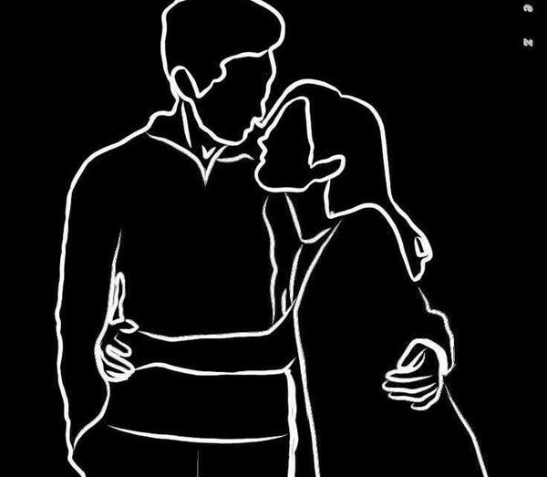 عکس نقاشی مینیمال عاشقانه