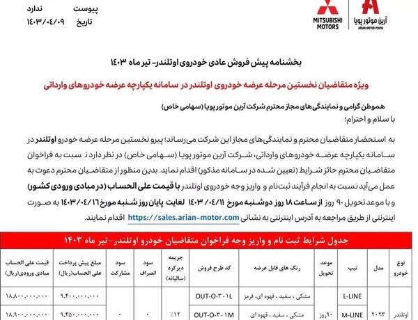 عکس میتسوبیشی اوتلندر ۲۰۲۴