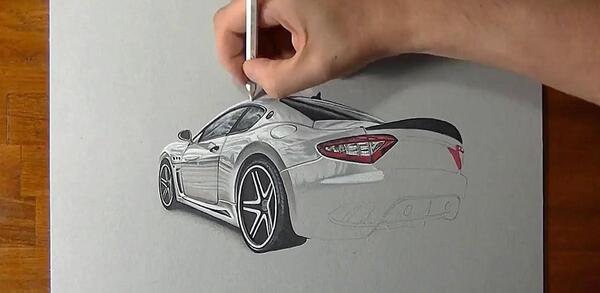 عکس نقاشی ماشین مازراتی
