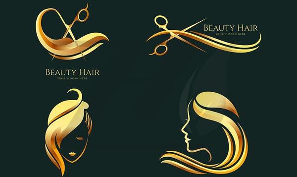عکس لوگوی طلایی سالن زیبایی