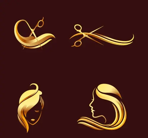 عکس لوگوی طلایی سالن زیبایی
