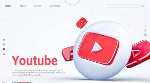 عکس لوگوی یوتیوب سفید