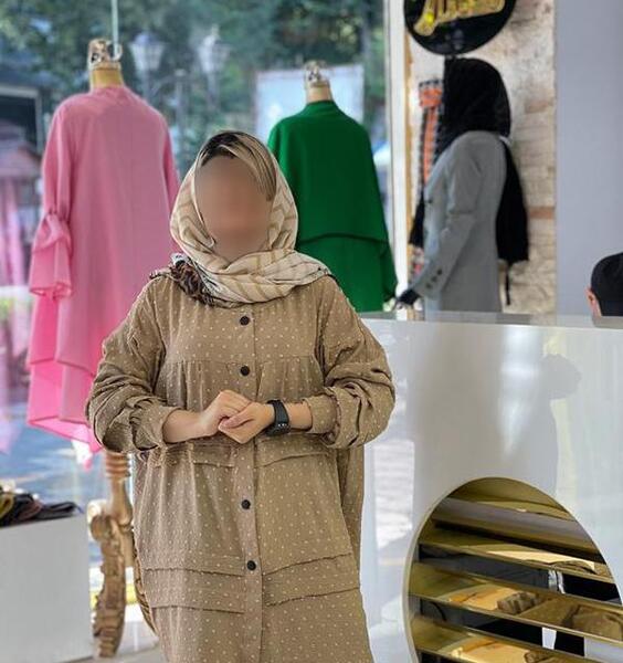 عکس مدل مانتو ابروبادی اشکی دکمه دار