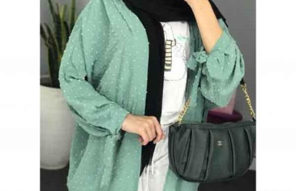 عکس مدل مانتو ابروبادی اشکی دکمه دار