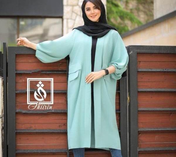 عکس مدل مانتو ابروبادی اشکی دکمه دار