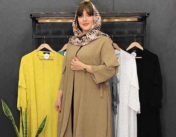 عکس مدل مانتو ابروبادی اشکی دکمه دار