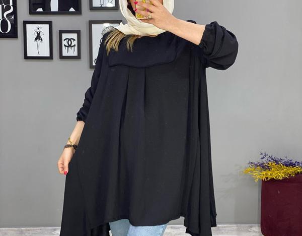 عکس مدل مانتو ابروبادی اشکی مشکی