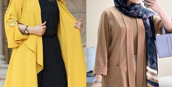 عکس مدل مانتو ابروبادی دکمه دار بلند
