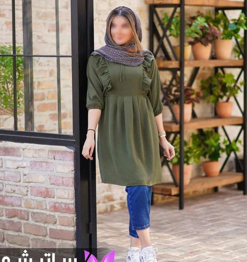 عکس مدل مانتو ابروبادی جلو بسته جدید