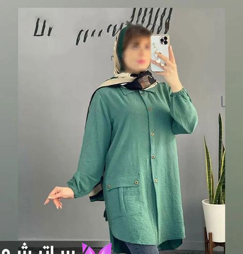 عکس مدل مانتو ابروبادی جلو بسته کوتاه