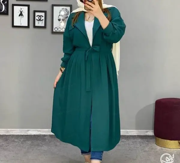 عکس مدل مانتو ابروبادی سبز آبی