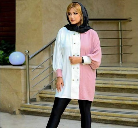 عکس مدل مانتو ابروبادی استین کیمونو