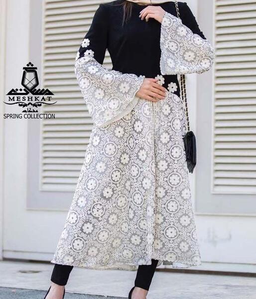 عکس مدل مانتو ابروبادی استین کلوش
