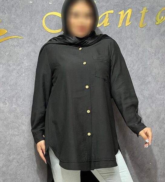 عکس مدل مانتو ابروبادی مشکی برای افراد چاق