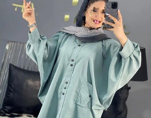 عکس مدل مانتو ابروبادی مشکی برای افراد چاق