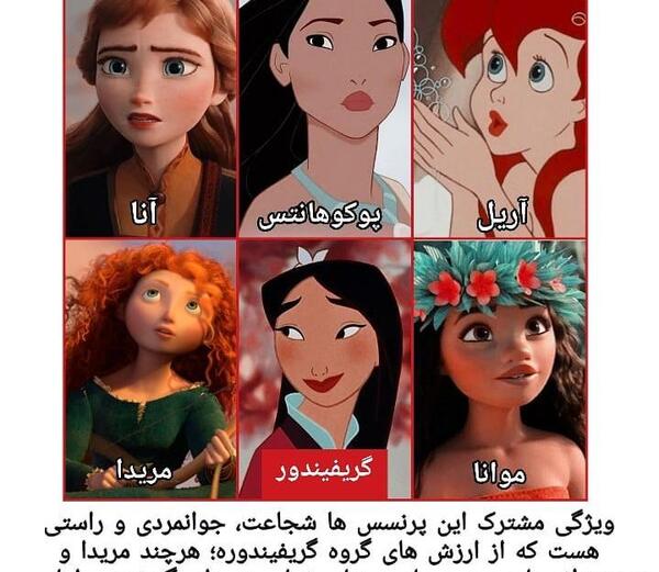 عکس اسم پرنسس های دیزنی