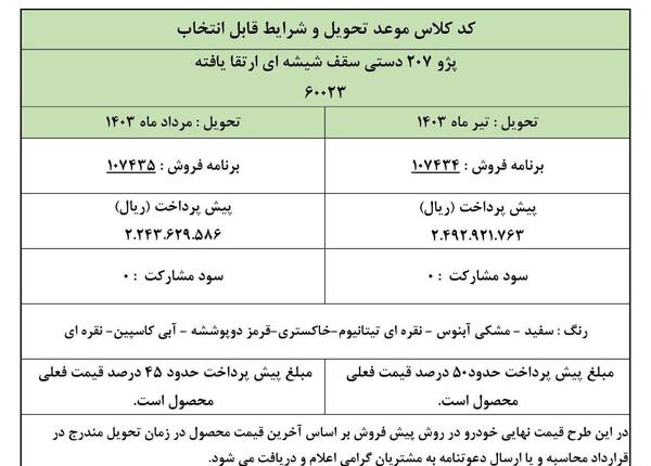 عکس پژو ۲۰۷ دستی سقف شیشه ای ارتقا یافته