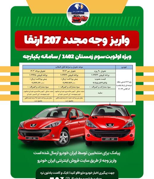 عکس پژو ۲۰۷ دستی سقف شیشه ای ارتقا یافته