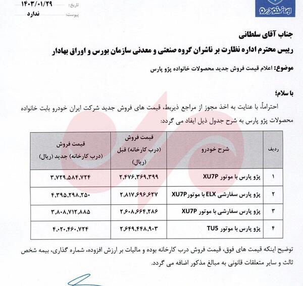 عکس طبق پژو پارس