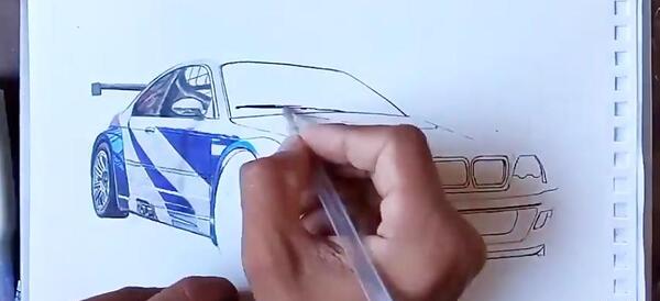 عکس نقاشی بی ام وه