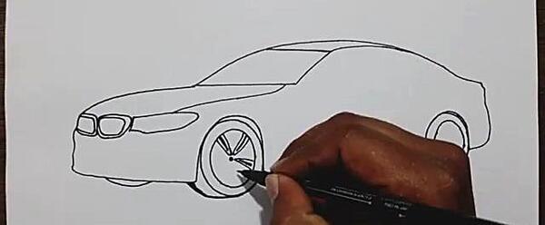 عکس نقاشی ماشین بی ام و