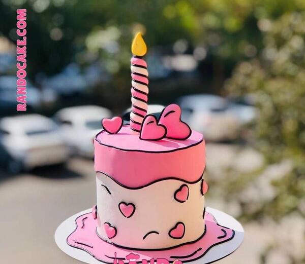 عکس کیک تولد با یک شمع