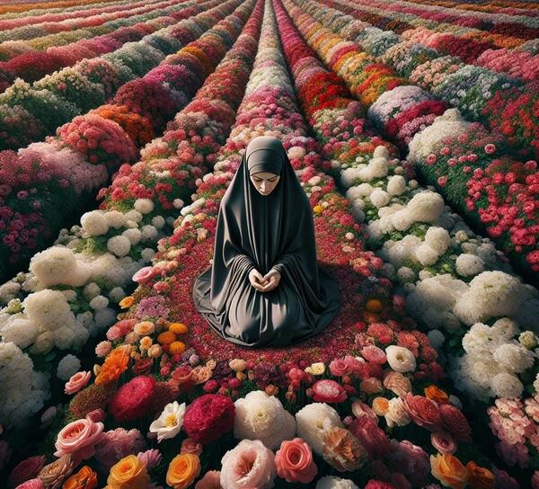 عکس یک دختر با گل