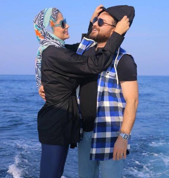 عکس بابک جهانبخش با همسر و فرزندش