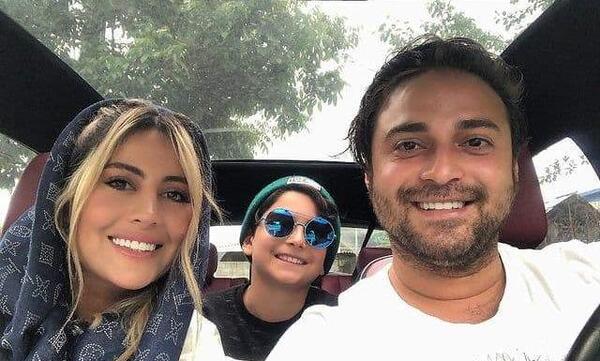 عکس بابک جهانبخش با همسر و فرزندش