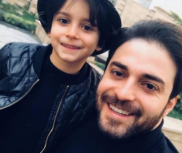 عکس بابک جهانبخش با همسر و فرزندش