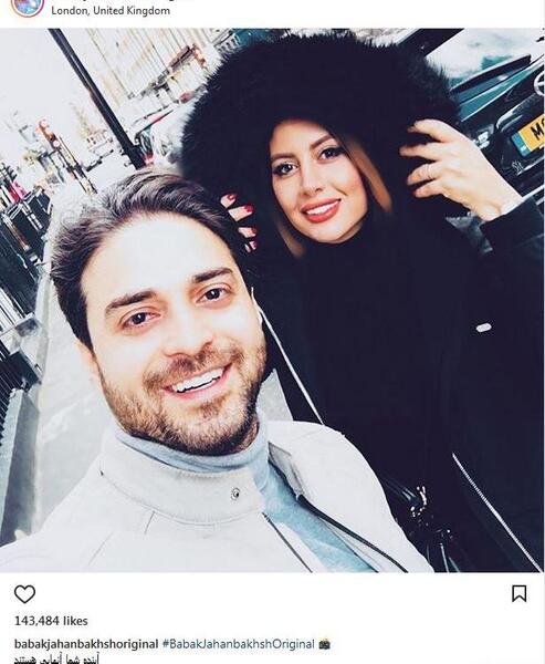 عکس بابک جهانبخش با همسر و فرزندش