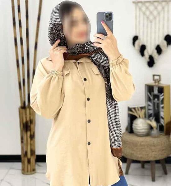 عکس مدل مانتو ابروبادی ساده دکمه دار