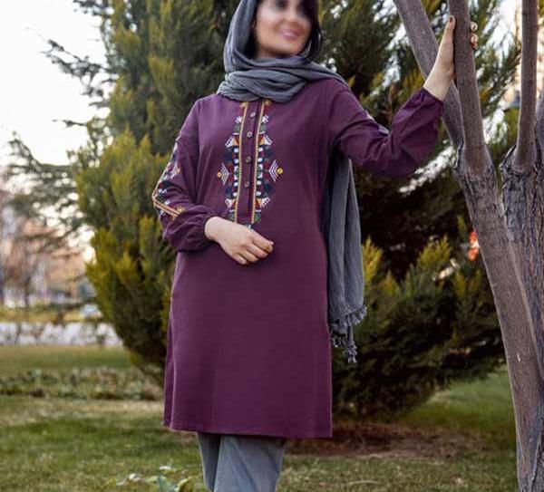 عکس مدل مانتو ابروبادی ساده جلو بسته