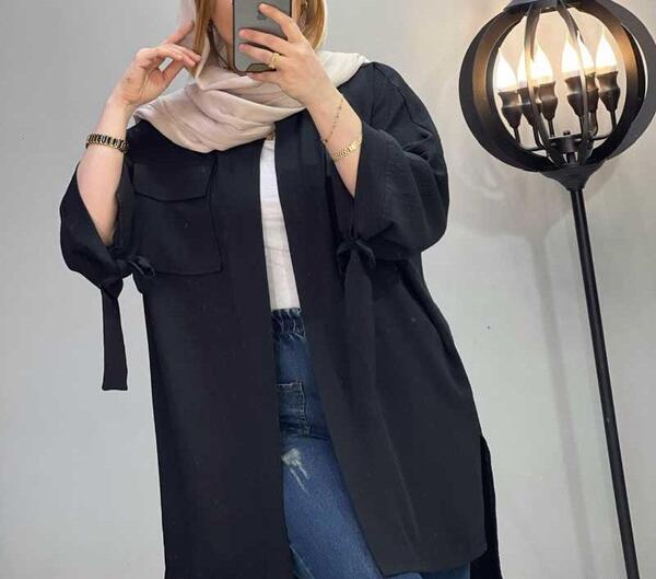 عکس مدل مانتو ابروبادی ساده جلو باز