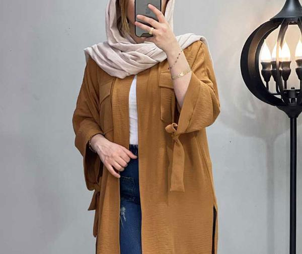 عکس مدل مانتو با پارچه ابروبادی ساده و شیک