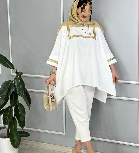 عکس مدل مانتو ابروبادی رنگ سفید