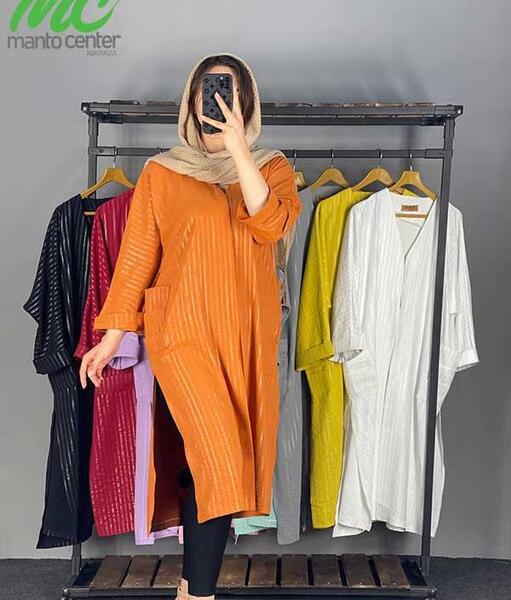 عکس مدل مانتو ابروبادی رنگ نارنجی