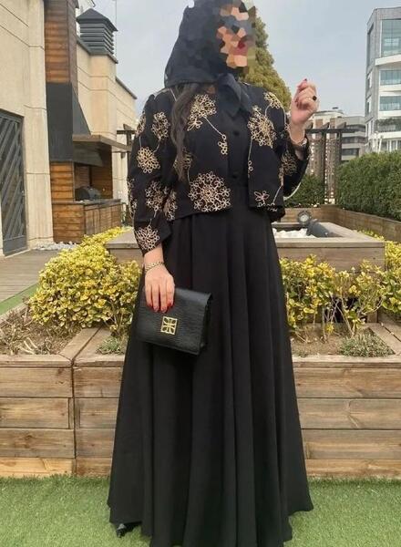 عکس مدل مانتو مجلسی ابروبادی خامه دوزی